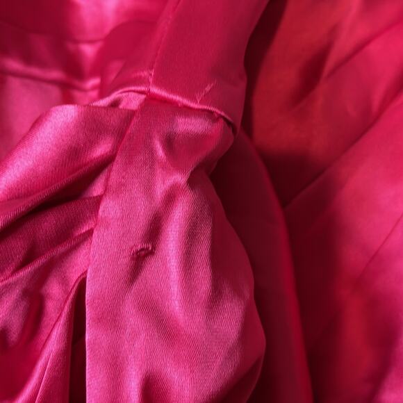 SAU LEE Priyanka Ruched Strapless Hot Pink Maxi Dress Size 2 - Picture 8 of 10